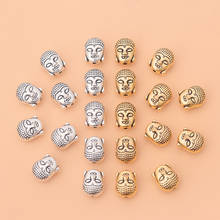 50pcs/Lot Tibetan Silver/Gold 3D Buddha Head Spacer Beads 2 Sided for DIY Bracelet Jewelry Making Accessories 2024 - buy cheap