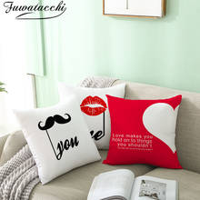 Fuwatacchi Valentine's Day Gift Pillow Cover Mr Mrs Words Cushion Cover Printed Throw Pillowcase for Home Sofa Decorative Pillow 2024 - buy cheap