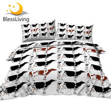 BlessLiving-ropa de cama de vaca lechera, juego de funda de cama de dibujos animados, edredón de ganado lechero, colchas de animales de granja, ropa de cama marrón y negro, envío directo 2024 - compra barato