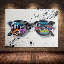 Graffitti Art Sunglasses Canvas Painting Posters Prints Pop Street Art Glasses Wall Art Pictures Cuadros for Home Decor Unframed 2024 - buy cheap