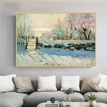 Claude Monet《The Magpie》Canvas Art Oil Painting Famous Artwork Poster Picture Modern Wall Decor Home Decoration No Frame 2024 - buy cheap