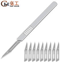 Haowook 11PCS 11# 23# Carbon Steel Surgical Scalpel Blades + Handle Scalpel DIY Cutting Tool PCB Repair Animal Surgical Knife 2024 - buy cheap