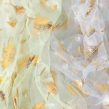 1 meter Bronzing Feather Pattern Thin Mesh Fabric Sewing Children Clothes Dolls DIY Decor Cloth Tissu Lace Tulle Handmade Materi 2024 - buy cheap