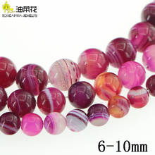 Charm Natural Stone 6-12mm Striped Agates DIY Beads Making Design Woman Girl Gift Necklace Bracelet Christmas Wedding Chalcedony 2024 - buy cheap