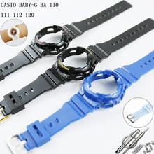 Watch accessories For glossy Casio resin BABY-G BA 110 111 112 120 women's sports rubber strap case 14mm pin buckle 2024 - buy cheap