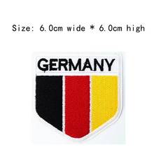 1pc GERMANY shield embroidery patch Free shipping for left chest 6cm high iron on sew on for DIY clothing/black red yellow 2024 - buy cheap