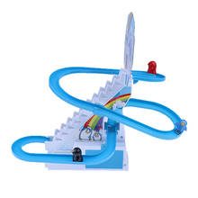 Electric Climb Stair Track Toy Sliding Board Climb Stair Music Assembled Toy 2024 - buy cheap