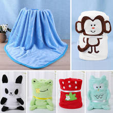 Fleece Hood Infant Towels Blanket Cartoon Baby Bath Towel Bathrobe Winter Infant Blanket Swaddle Wrap 100x75cm 2024 - buy cheap