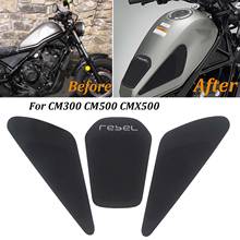 Pegatina protectora de goma para el tanque de la rodilla, pegatina de agarre para Honda Rebel 300, Rebel 500, CMX 2017, 2018, 2019 2024 - compra barato