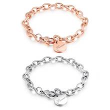Fashion Women Bracelet Stainless Steel Chain Forever Round Love Jewelry Gift 2024 - buy cheap
