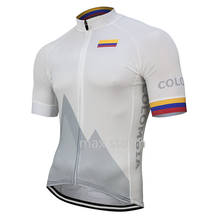 2021 colômbia verão camisa de ciclismo dos homens ao ar livre bicicleta estrada corrida equipe topos equitação roupas bicicleta branco secagem rápida 2024 - compre barato