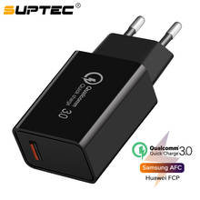 SUPTEC-cargador USB de carga rápida 3,0 para teléfono móvil, adaptador de corriente para iPhone 11, X, Samsung S10, Xiaomi QC3.0, 18W 2024 - compra barato