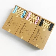 Eco Friendly 200Pcs Color Mix Double Head Bamboo Cotton Buds Adults Makeup Cotton Swab Wood Sticks Nose Ears Cleaning Tool 2024 - buy cheap