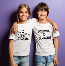 Camiseta de manga corta para niños y niñas, prenda de vestir de estilo veraniego con estampado de "Big Cousin", 1 unidad 2024 - compra barato