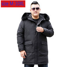 New Fashion Down Jacket Men Long Fur Collar Winter Super Large Bust 170cm Coat White Duck Down Thick Casual Plus Size M-9XL 10XL 2024 - buy cheap