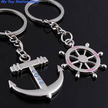 1 pair Gifts Rudder Anchor Key Chain Lovers Gift Fashion Ring Toy Keychain Keyring Couple Key Ring approx.8cm 2024 - buy cheap