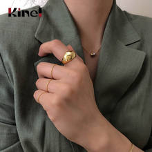 Кинели минималистичные серебряные 925 ювелирные кольца для женщин Модный Элегантный французский 18K золотые вечерние Рождественский подарок 2024 - купить недорого