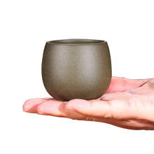 Yixing-taza de té de arcilla púrpura, recipiente maestro para té, cuenco de té hecho a mano, portavasos, decoración artesanal, 70ml 2024 - compra barato