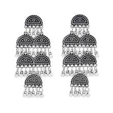 Afghan Metal Bells Long Tassel Drop Earring for Women Boho Big Geometirc Jhumka Earring Statement Festival Party Jewelry Gift 2024 - buy cheap