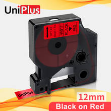 UniPlus 45017 Black on Red Label Tapes Replacement for Dymo D1 Label Writer Printer LM450 LM160 PNP 12mm*7m Labelmaker Sticker 2024 - buy cheap