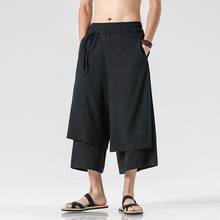 Cotton Linen Wide-Leg Pants Men Chinese Style Casual Trousers Large 5Xl 2020 Spring Kimono Pants Sweatpants Men Pants 10966 2024 - buy cheap