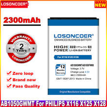 LOSONCOER 2300 мАч AB1050GWMT AB1050FWMX для PHILIPS Xenium E255 X116 X125 X126 E103 E106 X128 фотобатарея с быстрой доставкой 2024 - купить недорого