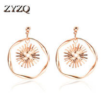 ZYZQ-pendientes clásicos con forma de flor de Sol para mujer, accesorios de lujo, regalo de cumpleaños para novia, lotes al por mayor 2024 - compra barato