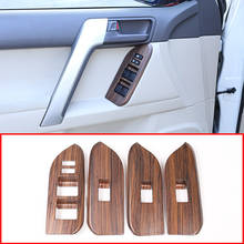 4 Uds de madera de pino de ABS Ventana de coche ascensor Marco de botón recortar para Toyota Land Cruiser Prado FJ150 150 para 2014-2018 la izquierda 2024 - compra barato