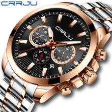 CRRJU Casual Sport Watches for Men Top Brand Luxury Military Stainless steel Watch Man Clock Fashion Chronograph Wrist watch men 2024 - buy cheap