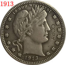 США 1913 P, D, S Парикмахерская или голова свободы четверть долларов копии монет 2024 - купить недорого