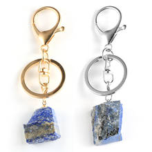 Irregular Lapis Lazuli Obsidian Pendant Key Chain For Fashion Women Men Natural Stone Keychain Ring Key Holder BOHO Jewelry 2024 - buy cheap