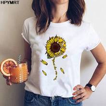 Camisetas de manga corta con estampado de calavera de crisantemo para mujer, blusa estampada, ropa para mujer 2024 - compra barato
