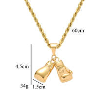 Boxing Glove Pendant Men Necklace Gold Color Stainless Steel Hip Hop Chain Fashion Sport Fitness Jewelry Wholeslae Dropship 2024 - buy cheap