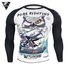 Wtuvivmma branco luta de coruja jogando combate boxe roupas de camisa boxe tigre muay thai roupa de luta jaco yokkao 2024 - compre barato