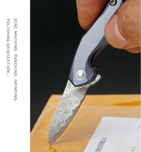 New Arrival mini folding knife Damask steel blade titanium alloy handle pocket outdoor camping knife Tactical Survival EDC tools 2024 - buy cheap