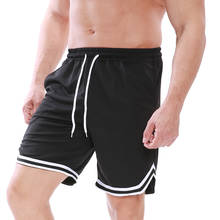 Shorts esportivo e de fitness masculino em tecido respirável, bermudas com tecido de malha, para corrida e treino de praia, verão, 2021 2024 - compre barato