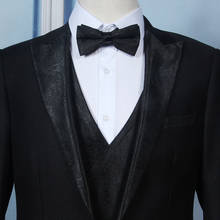 Новое поступление, Модный повседневный высококачественный мужской однобортный деловой костюм + штаны + жилет, комплект свадебного платья, большие размеры M L XL XXL3XL 4XL 2024 - купить недорого