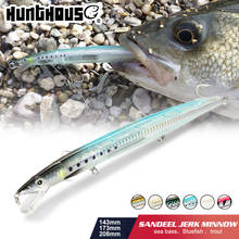Приманка для рыбалки Hunthouse minnow sandeel jerkminnow, плавающая гольян 143 мм/14 г 173 мм/23 г 208 мм/33 г для рыбалки 2024 - купить недорого