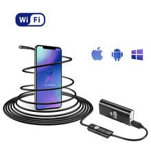 Cámara endoscópica HD WiFi de 2MP, Cable de 2M y 5M, lente de 8mm con luz blanca, endoscopio para teléfono IOS y Android, boroscopio de tubo para tableta 2024 - compra barato