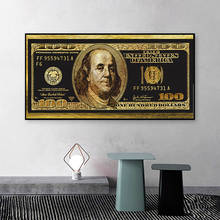 Inspirational Canvas Art 100 Dollar Bill Canvas Paintings Posters and Prints on The Wall Art Picture Cuadros for  Living Room 2024 - buy cheap