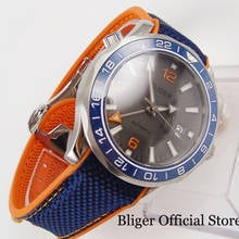 BLIGER Sapphire Glass Mechanical Men Watch GMT Hand Date Window Rubber Band Rotating Bezel 2024 - buy cheap