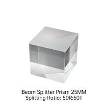 25X25X25mm Beam Splitter Prism N-BK7 Optical Glass Cube Dichroic Dispersion Splitting Ratio 50R:50T Optical Instrument 2024 - buy cheap