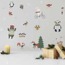 Adesivos de parede decorativos funlife, natal, nórdico, animais, quarto, sala, casa, papel de parede 2024 - compre barato