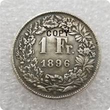 Copia de monedas conmemorativas, réplica de monedas, medallas, coleccionables, Suiza, 1 dólar, 1896-B 2024 - compra barato