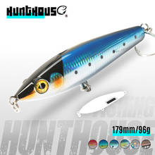 Lápiz 179mm 96g señuelo de pesca flotante grande Wobbler trolling Stickbait para GT tuna cebo falso señuelos duros LW525 Hunthouse 2024 - compra barato