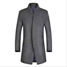 Пальто мужское шерстяное, черное, синее, красное, серое, длинное, Осень-зима, 4XL 2024 - купить недорого