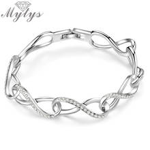 Mytys Silver Color Infinity Love Bracelet for Women Link Chain Bracelets Invisible Setting Crystal High Quality B264 2024 - buy cheap