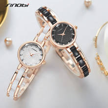 Sinobi novo relógio de pulso feminino da moda, pulseira de ouro rosa, relógios femininos de luxo, relógio de pulso de quartzo com miçangas, montre femme 2024 - compre barato