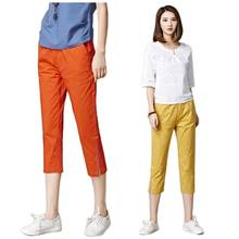 Solid Color Capri Pants For Woman Summer Casual Harem Pants Women's Clothing Plus Size Elastic Waist Thin Trousers 2024 - buy cheap