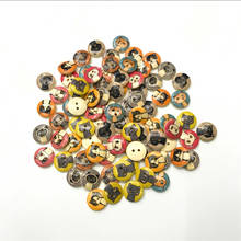 100 pces 100 pces desenhos animados de madeira botões sortidas design para artesanato scrapbooking ou costura 2024 - compre barato